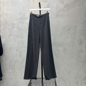 Charcoal Pinstripe Wide Leg Women's Pants